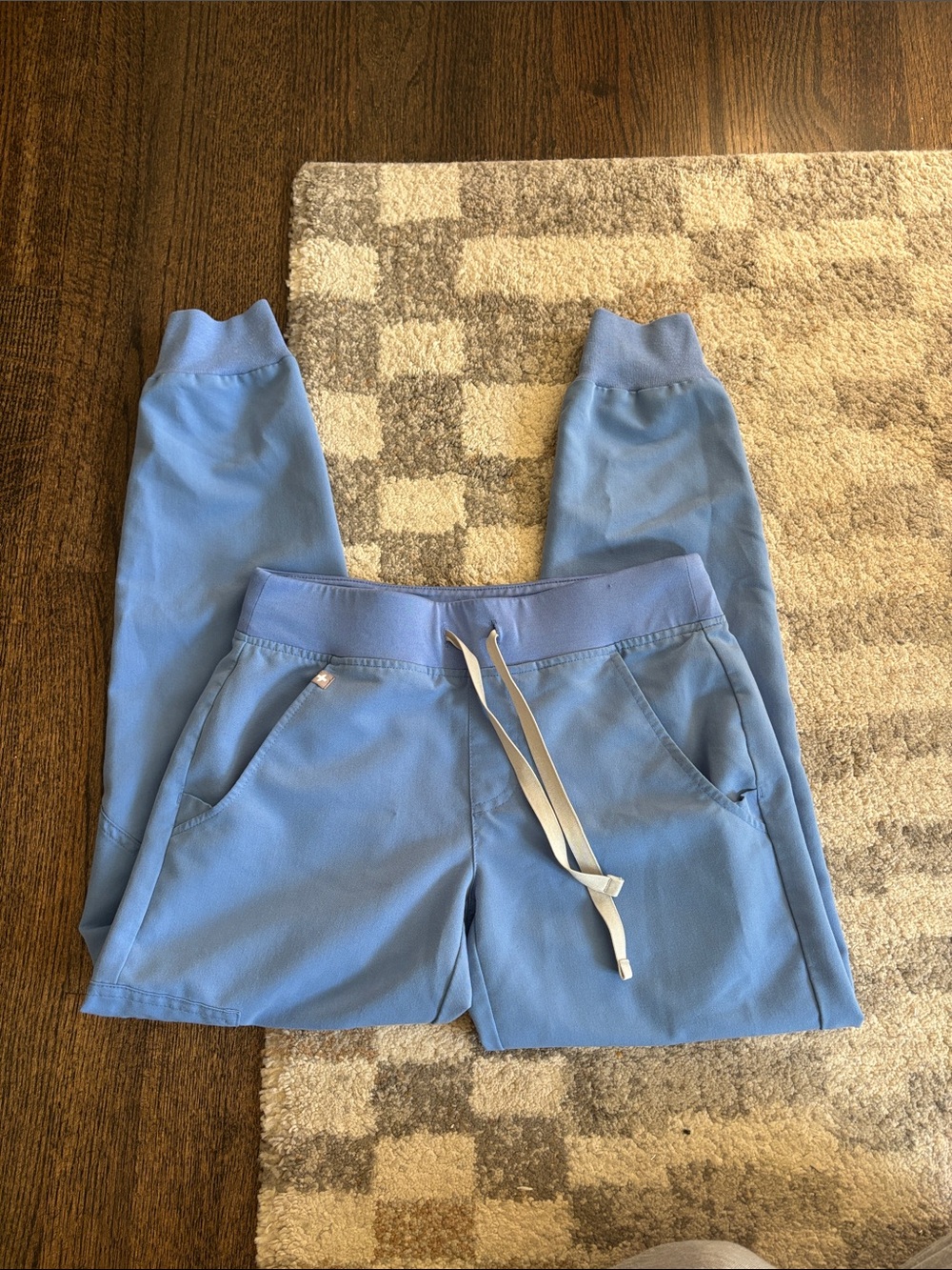 Figs Sky Blue Jogger Sweatpants with Drawstring